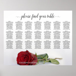 Poster Gráfico de Casamento de Rosa vermelha Bonito 21