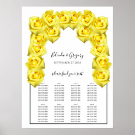 Poster Gráfico de Casamento de Rosas Amarelas