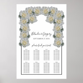 Poster Gráfico de Casamento de Rosas Brancas