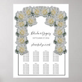 Poster Gráfico de Casamento de Rosas Brancas
