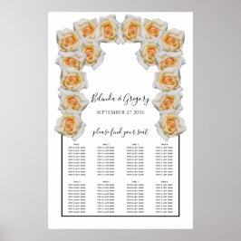 Poster Gráfico de Casamento de Rosas Laranja