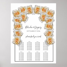 Poster Gráfico de Casamento de Rosas Laranja