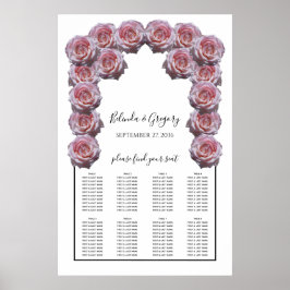 Poster Gráfico de Casamento de Rosas rosas claro