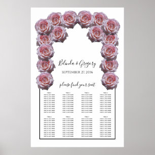 Poster Gráfico de Casamento de Rosas rosas claro