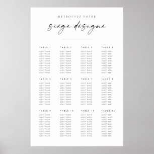 Poster Gráfico de Casamento de Script Moderno Chic   Fran
