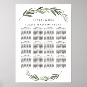Pôster Gráfico de Casamento de Wreath Verde