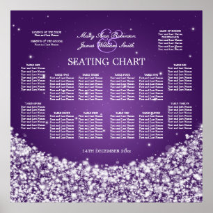 Pôster Gráfico de Casamento Elegante Roxo Espelho das Est