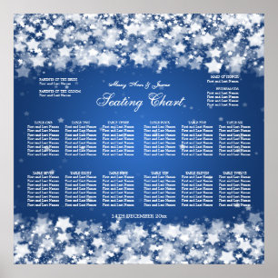 Poster Gráfico de Casamento Estrelas Azuis