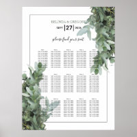 Gráfico de Casamento Eucalyptus de Dólar Prateado