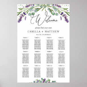Poster Gráfico de Casamento Eucalyptus lavanda