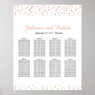 Pôster Gráfico de Casamento Festivo de Confetti