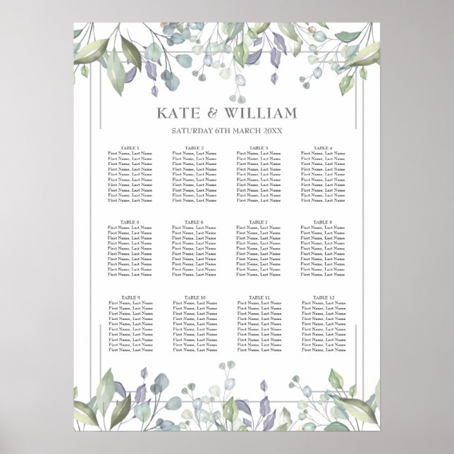 Poster Gráfico de Casamento Geométrico Floral (Frente)