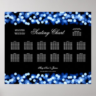 Pôster Gráfico de Casamento Glam de Hollywood Azul