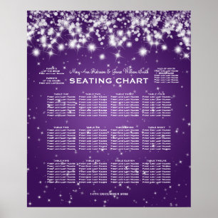 Pôster Gráfico de Casamento Gráfico de Inverso Roxo de In