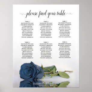 Poster Gráfico de Casamento Mesa de Casamento de Aço Azul