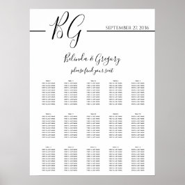 Poster Gráfico de Casamento Minimalista Preto e Branco