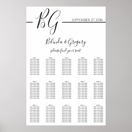 Poster Gráfico de Casamento Minimalista Preto e Branco