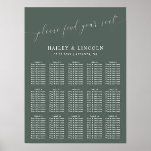 Poster Gráfico de Casamento Mínimo Verde
