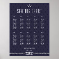 Gráfico de Casamento Náutico 18x24 Âncoras Azuis