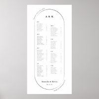 Gráfico de Casamento Oval Moderno de 48"