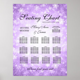 Poster Gráfico de Casamento Purple Winter Wonderland