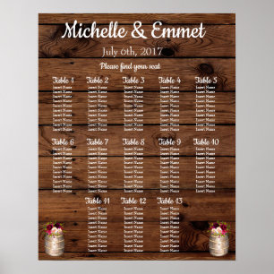 Poster Gráfico de Casamento Rustic Country Barrel Boho