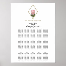 Poster Gráfico de Casamento Rustic King Protea