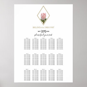 Poster Gráfico de Casamento Rustic King Protea