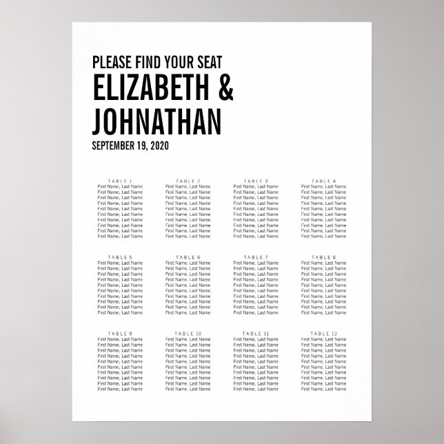 Poster Gráfico de Casamento Simples e Mínimo de Tipografi (Frente)