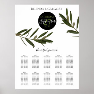 Poster Gráfico de Casamento Verde de Oliveira