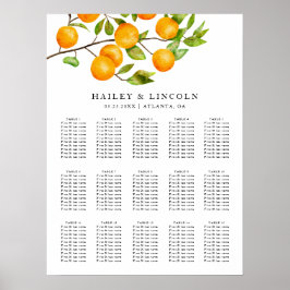 Poster Gráfico de Casamentos de Casamento de Citrus Summe