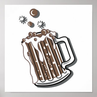 Poster gráfico de cerveja raiz do estilo retro
