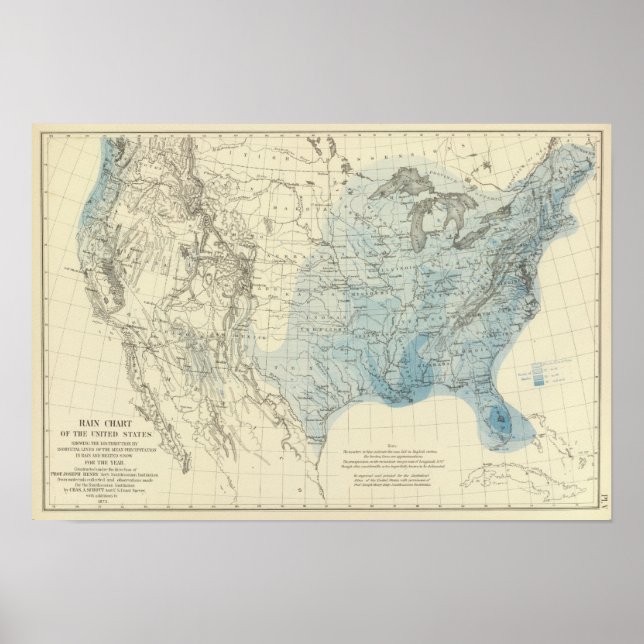 Poster Gráfico de Chuva dos EUA (Frente)