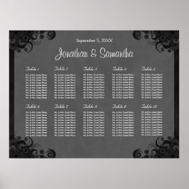 Pôster Gráfico de Cinzas de Casamento de Mesas 10