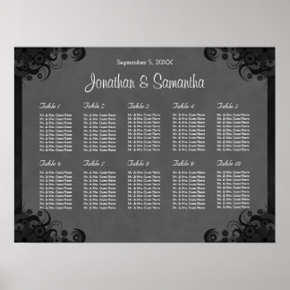 Pôster Gráfico de Cinzas de Casamento de Mesas 10