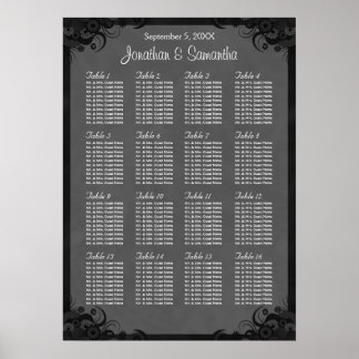 Pôster Gráfico de Cinzas de Casamento de Mesas 16