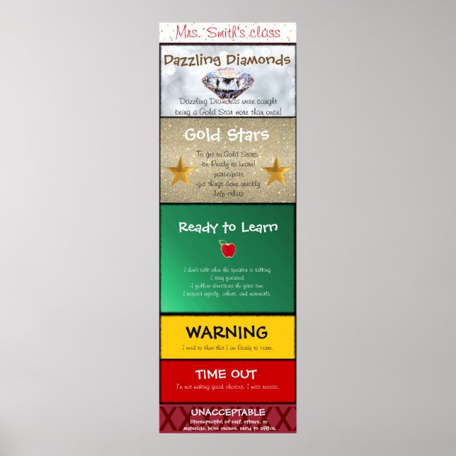 Poster Gráfico de Clipes da Sala de Aula (Frente)