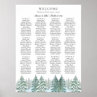 Poster Gráfico de configuração de casamento da Floresta d