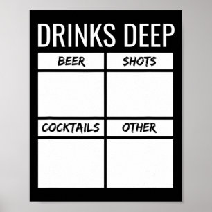 Poster Gráfico de Contagem de Bebidas de Despedida de Sol
