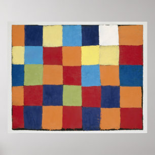 Poster Gráfico de cores "Qu 1" (1930) Paul Klee.