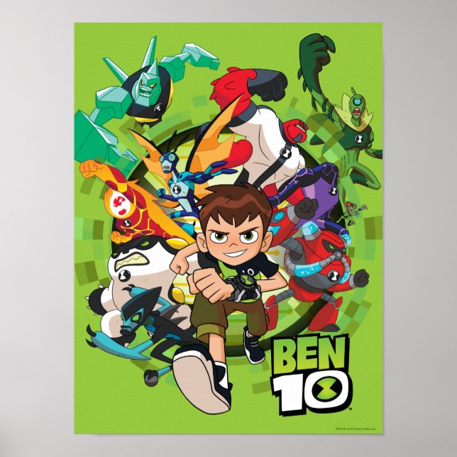 Poster Gráfico de Corrente de Alienígena Ben 10 (Frente)