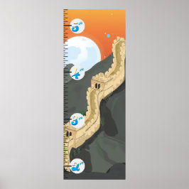 Pôster Gráfico de crescimento da Grande Muralha da China