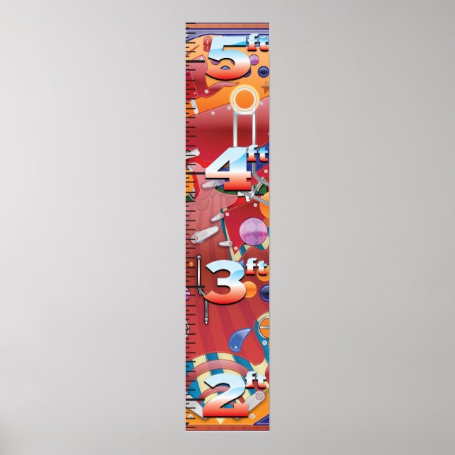 Pôster Gráfico de crescimento da máquina de pinball. (Frente)