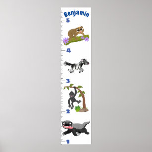 Poster Gráfico de crescimento de animação de animais cárt