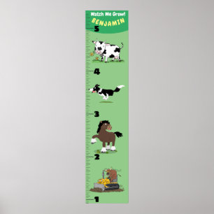 Poster Gráfico de crescimento de animação de animais d