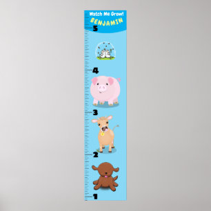 Poster Gráfico de crescimento de animação de animais de f