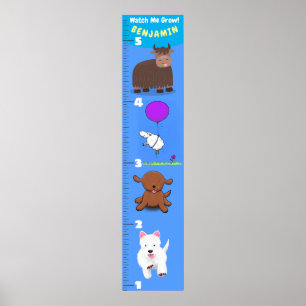 Poster Gráfico de crescimento de animação de animais de f