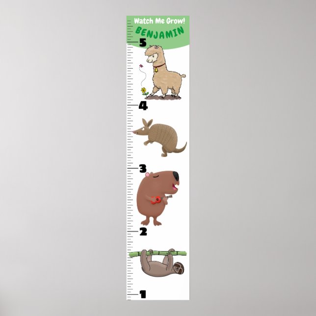 Poster Gráfico de crescimento de animação de animais engr (Frente)