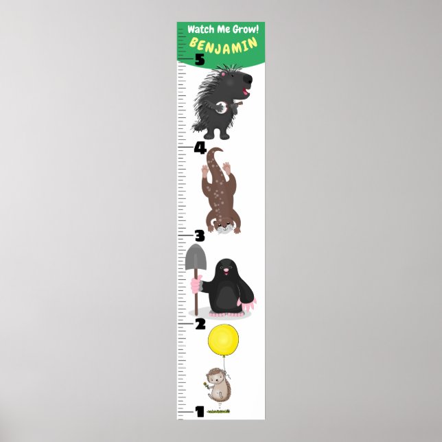 Poster Gráfico de crescimento de animação de animais engr (Frente)