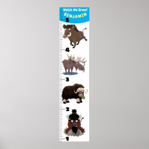 Poster Gráfico de crescimento de animação de animais engr